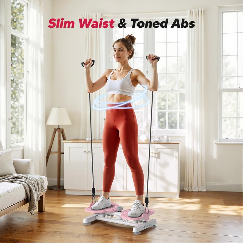 Waist Twist Machine Slim Waist and Toned Abs Waist Twister Can Stand with Feet Apart Double Non-slip No Noise Use Exercise Equipment Abdominal Roller Workout