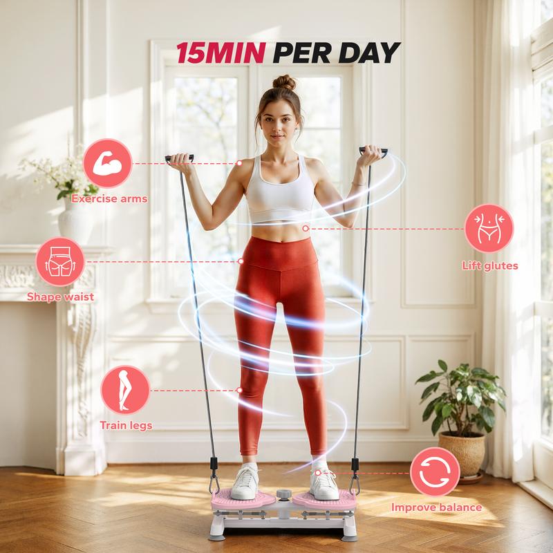 Waist Twist Machine Slim Waist and Toned Abs Waist Twister Can Stand with Feet Apart Double Non-slip No Noise Use Exercise Equipment Abdominal Roller Workout