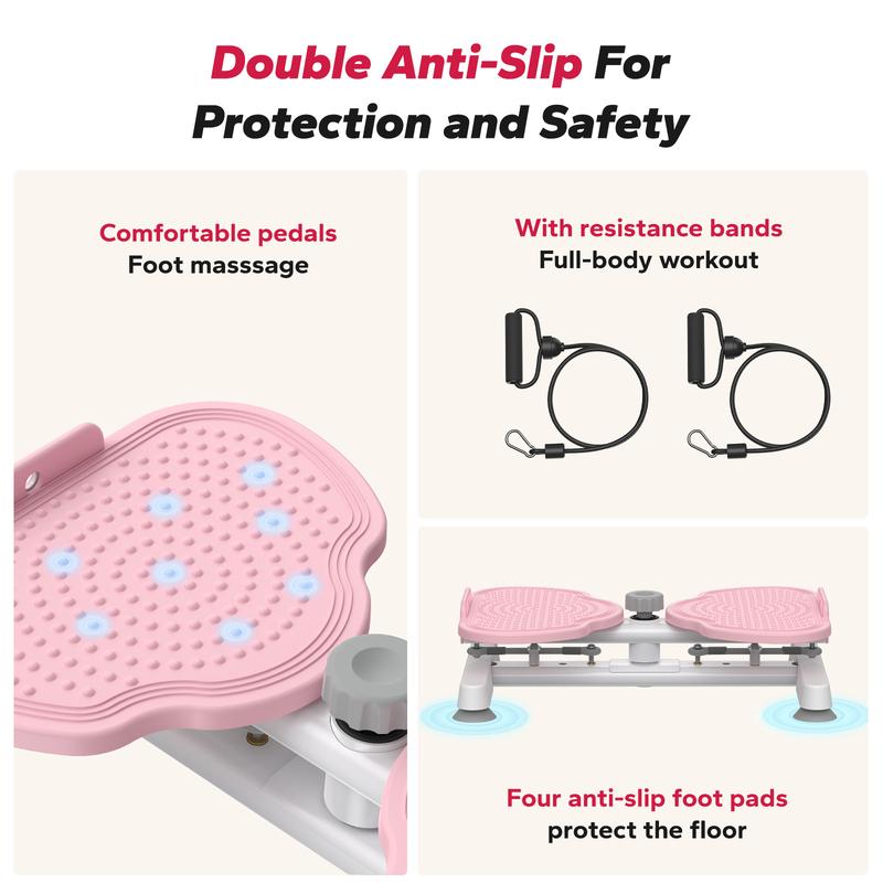Waist Twist Machine Slim Waist and Toned Abs Waist Twister Can Stand with Feet Apart Double Non-slip No Noise Use Exercise Equipment Abdominal Roller Workout