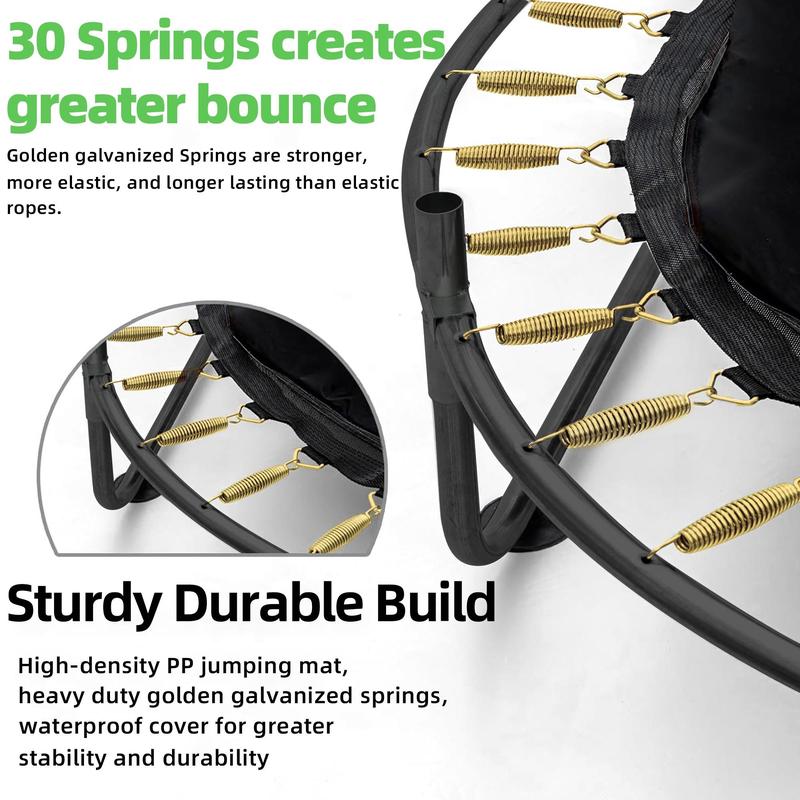 Linkyx Mini Round Trampoline for Kids with Basketball Hoop, 55'' Indoor Outdoor Toddler Trampoline with Enclosure Net, Swing, Sandbag, Ring, Ocean Balls, Small Trampoline Gift for Boys Girls