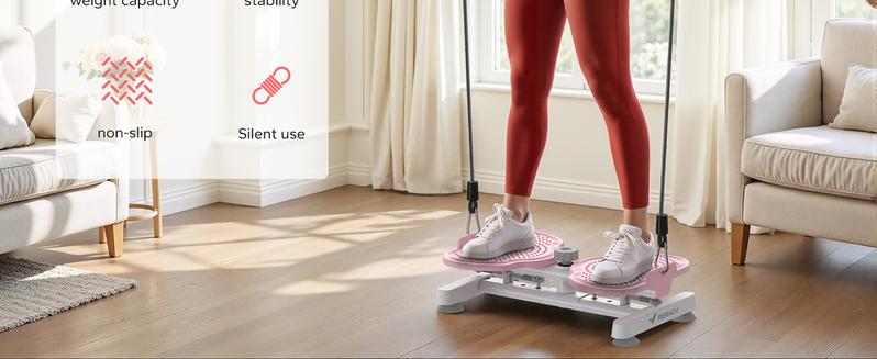 Waist Twist Machine Slim Waist and Toned Abs Waist Twister Can Stand with Feet Apart Double Non-slip No Noise Use Exercise Equipment Abdominal Roller Workout