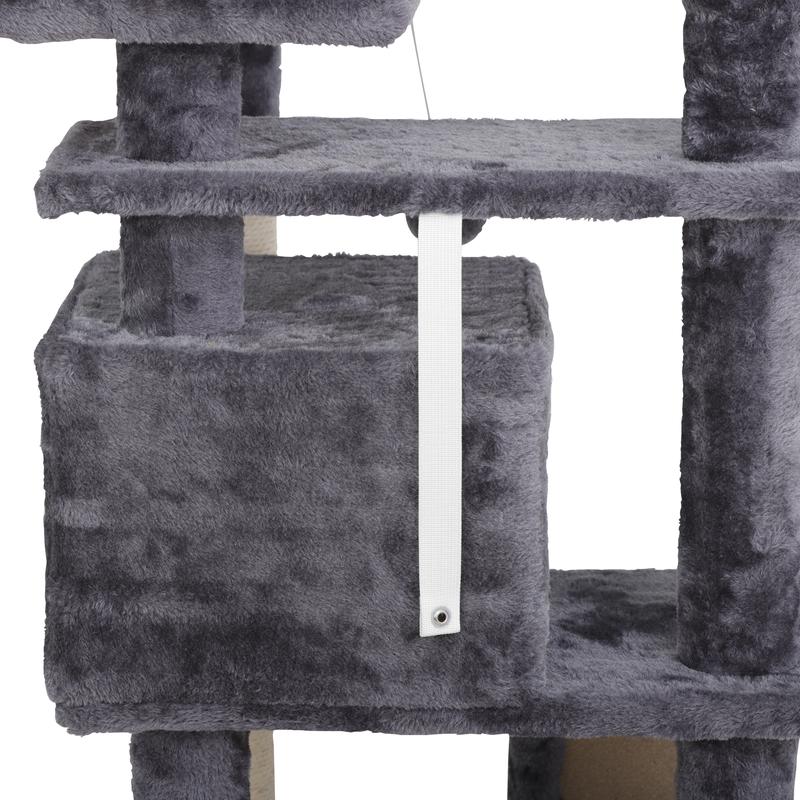 Linkyx 55" Multi-Tier Cat Tree Condo with Plush Perches, Sisal Scratching Posts, and 2 Cozy Hideaways