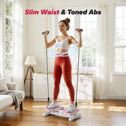 Waist Twist Machine Slim Waist and Toned Abs Waist Twister Can Stand with Feet Apart Double Non-slip No Noise Use Exercise Equipment Abdominal Roller Workout