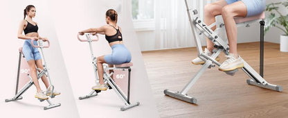 Squat Machine Glutes Workout Adjustable Resistance Foldable Exercise Equipment Leg Exercise Machine with 350lbs Weight Capacity for Women, Rowing Machine, dealsforyoudays