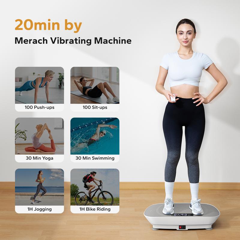 Vibration Plate Exercise Machine, Lymphatic Drainage Machine, Whole Body Workout Vibration Platform for Wellness and Fitness Home Gym Equipment