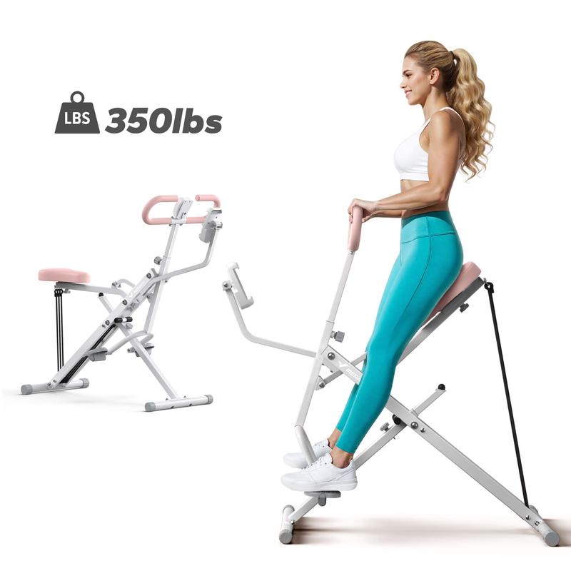 Squat Machine Glutes Workout Adjustable Resistance Foldable Exercise Equipment Leg Exercise Machine with 350lbs Weight Capacity for Women, Rowing Machine, dealsforyoudays