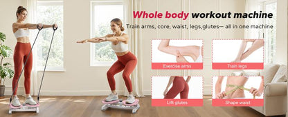 Waist Twist Machine Slim Waist and Toned Abs Waist Twister Can Stand with Feet Apart Double Non-slip No Noise Use Exercise Equipment Abdominal Roller Workout